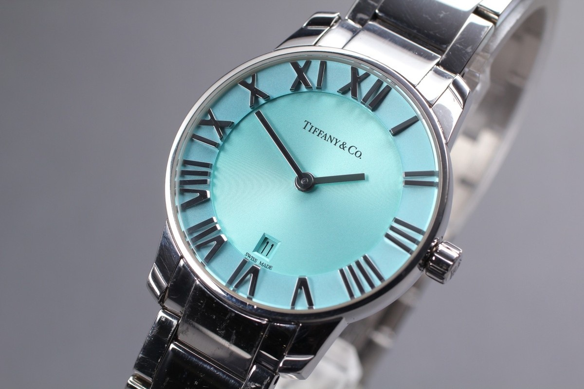 Tiffany & Co. Atlas 2 Hand 63452807 Quartz Mint Blue Women 