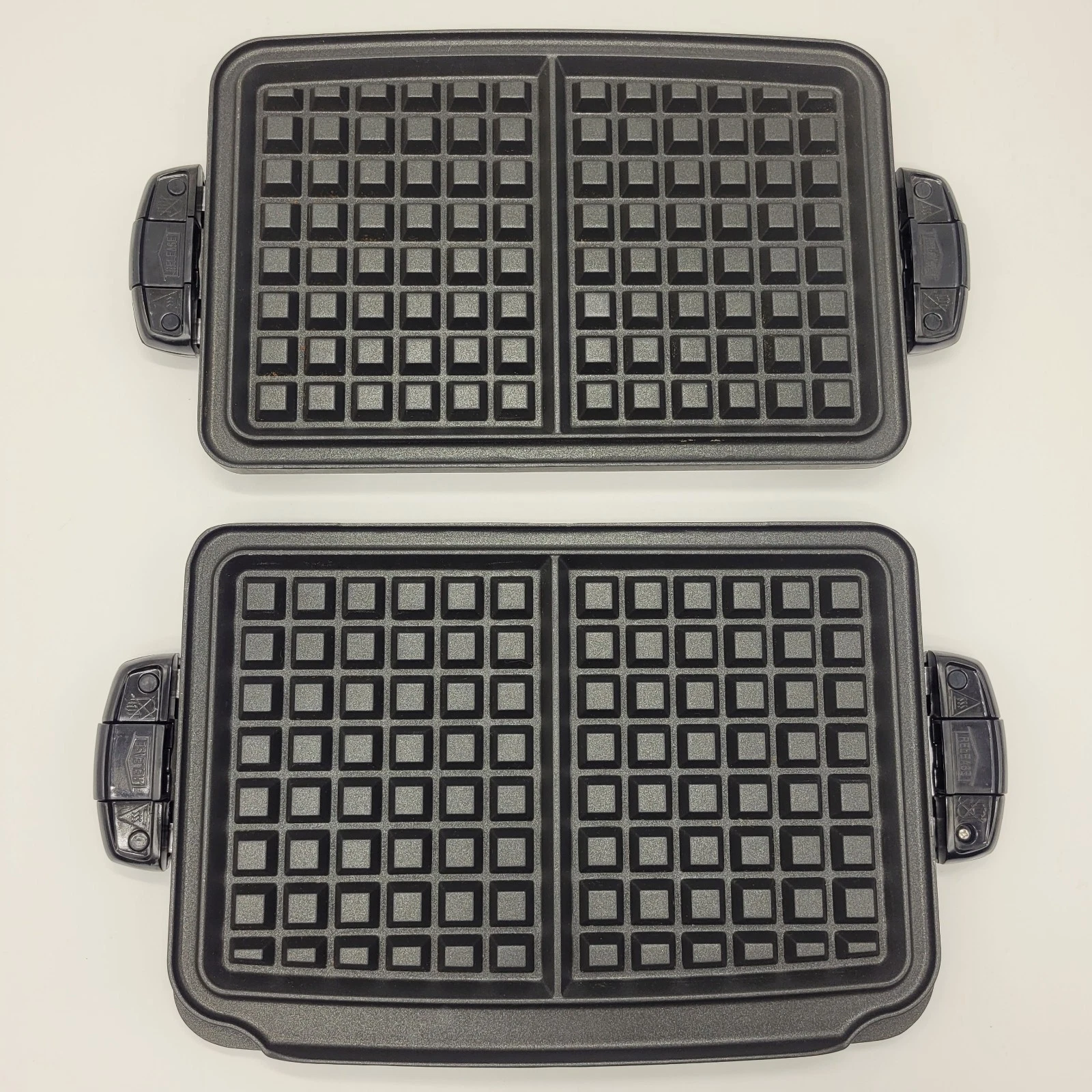 George Foreman Replacement Waffle Plates Set Of 2 Model GRP90WGR Grill Machine