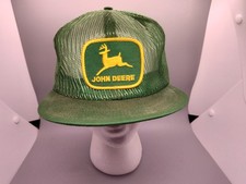 Vintage John Deere Mesh Trucker Hat Snapback Patch USA Made 1970  s