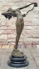 Art-Deco-Nouveau-Vine-Dancer-Frishmuth-Bronze-Statue-Figurine-Figure-Gift-Decor