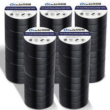 50 Pack Black Electrical Tape 3/4 in X 66 Ft Waterproof Vinyl Electrical Insulat