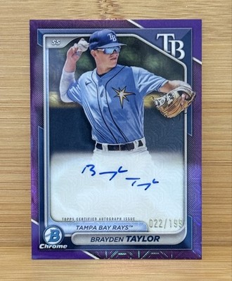 2024 Bowman - Chrome Prospect Mega Box Auto Brayden Taylor #BMA-BT Purple /199