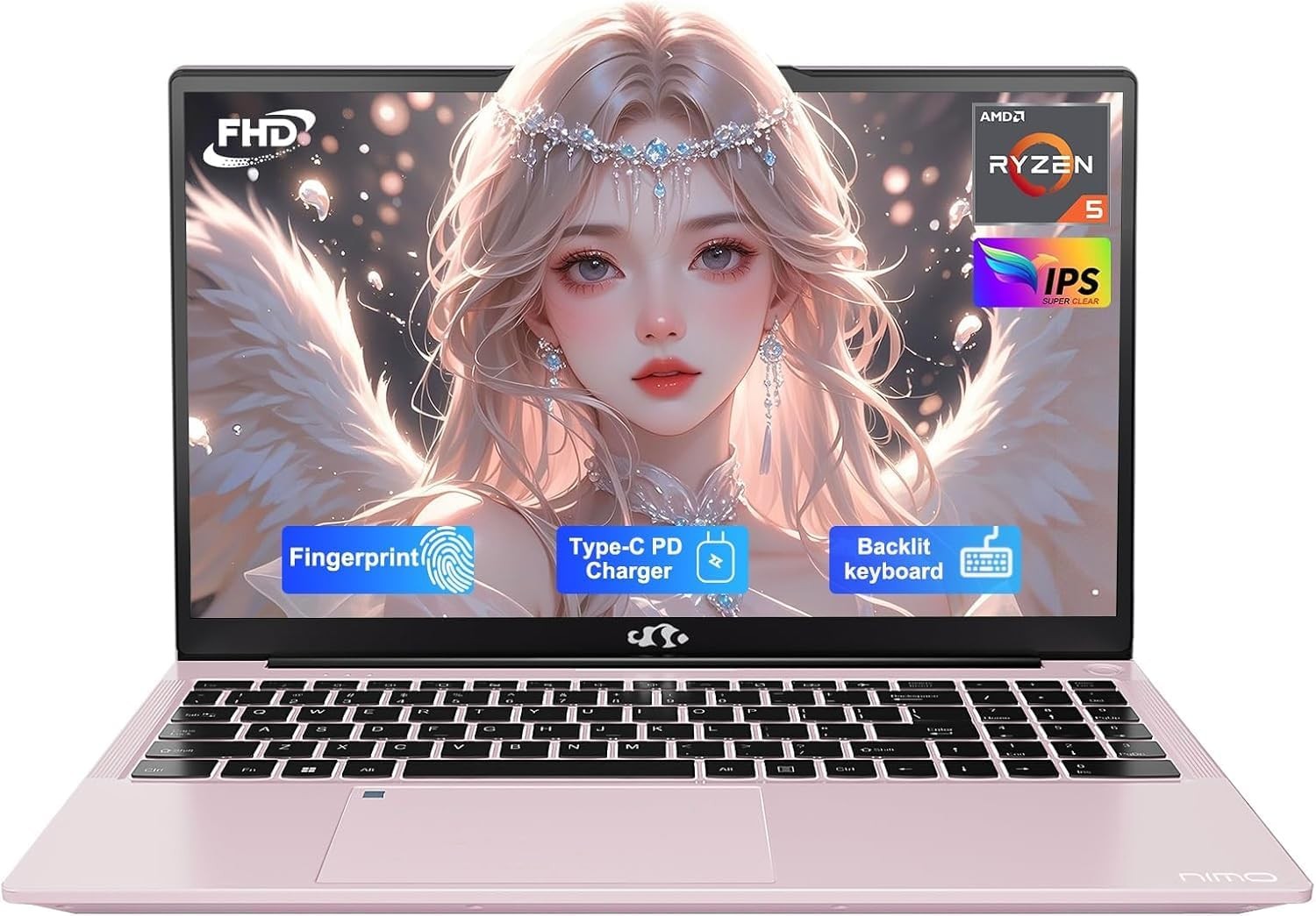 NIMO 15.6'' IPS FHD-Laptop, 8GB RAM 256GB SSD AMD Ryzen 5(Beat i5-1135G7,4 Cores