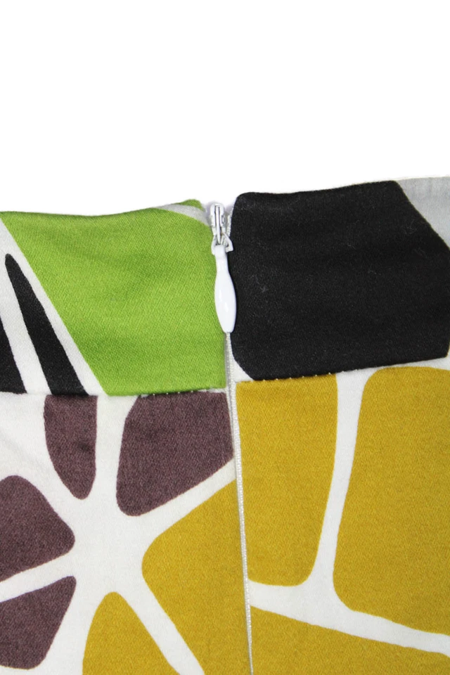 Vestido midi verde sin mangas con cremallera acanalada geométrica de algodón Jax para mujer talla 8 Foto 4 de 4