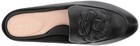 TARYN ROSE ~ BLYTHE BLACK LEATHER SLIDES / MULES ~ 10 ~ FLOWER DETAIL — photo 3