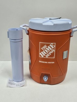 Home Depot Rubbermaid Gallon Water Cooler Insulated Jug w/ Cup Holder NOS 
