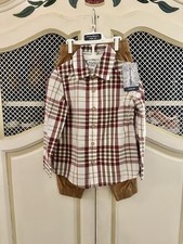 Tommy Bahama Long Sleeve Flannel Shirt Jogger Pants Outfit Boys XS Sz 4 NWT