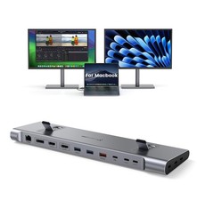 MacBook Docking Station Dual 4K 60Hz Monitor, 16-in-2 USB C Docking Station S...