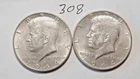 KENNEDY HALF DOLLAR,  90% SILVER,  1964-D,  1964-D, ----308