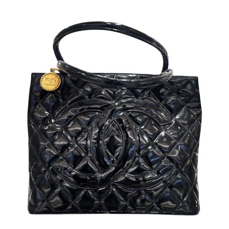 CHANEL A01804 Black Enamel GHW Bag 2856