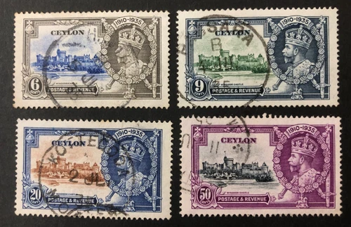 CEYLON 1935 SILVER JUBILEE FINE USED SET OF 4 CAT £25