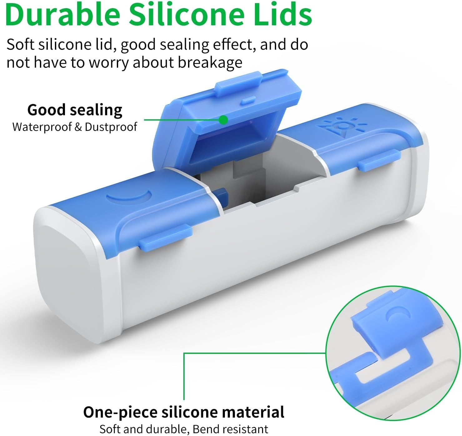 Pill Organizer 3 Times a Day, (3 Pack) Small 3 a Multicolor 