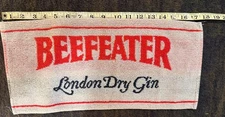 Beefeater London Dry Gin Bar Towel – Vintage Red & White Barware Advertising