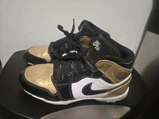 Jordan 1  Youth 5 ,  Football/baseball Cleats, Gold And Black