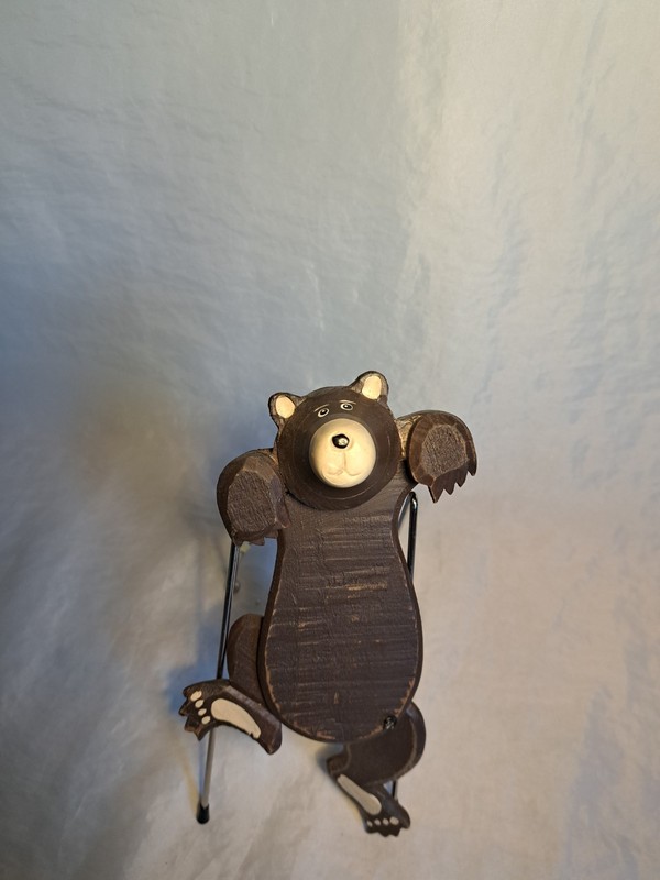 Hand Crafted Wooden Climbing Bear