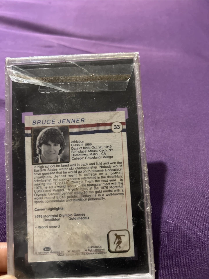 1991 Impel U.S. Olympic HOF Bruce Jenner #33 SGC autêntico cartão autografado - Imagem 2 de 2