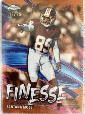 2024 Topps Chrome Finesse Santana Moss #F-25 Orange Refractor /25