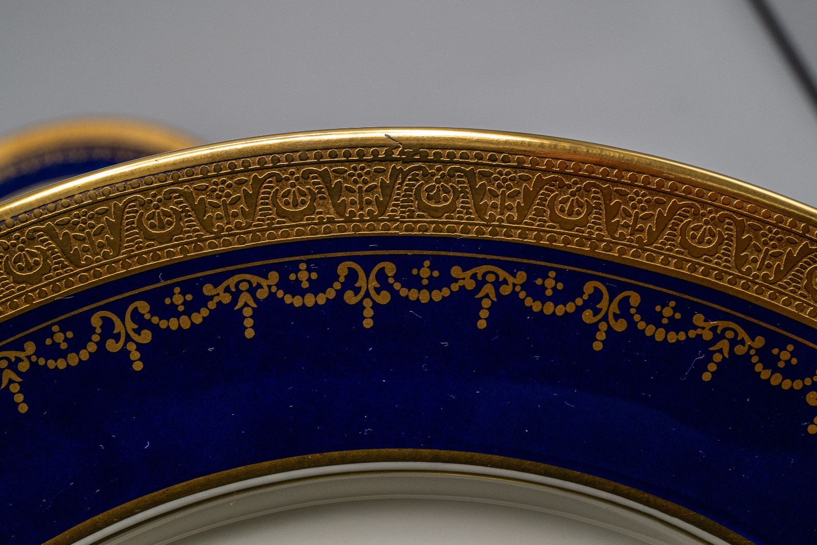 Aynsley Georgian Cobalt Blue Dinner Plates Set of 11 -10 1/2" -FREE USA SHIPPING