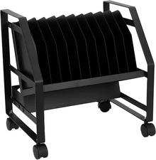 Dyna-Living Laptop Charging Cart 10 Slots Open Charging Cart pn Wheels