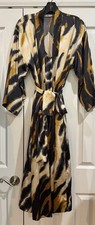 N natori animal print satin slip nightgown  robe size M