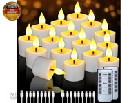 16 StüCk Wiederaufladbar Led Teelichter, Flammenlose Flackernde Kerzen Mit