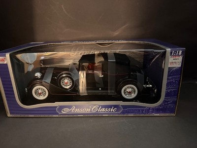 Anson Classic 1934 Packard Convertible Coupe 1:18 Die Cast Car Black w/ Box
