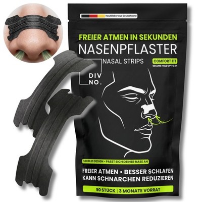 Nasenpflaster DIVNO 90 Stk. Weniger Schnarchen   Besser Schlafen & Atmen - Sport