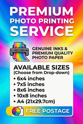 Personalise Photograph Printing Service - Glossy or Satin - All sizes available - Image 1 of 4