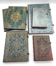 Lote de 6 diarios/cuadernos en blanco de papel - decorativos con cierres metálicos - leer