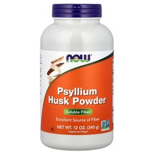 Now Foods Psyllium Husk Powder 12 oz 340 g GMP Quality Assured, Kosher, Vegan,