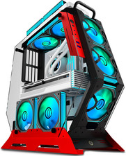 Open Frame Unique Gaming PC Case, Creative Irregular Shape, Thick Metal Frame, 7