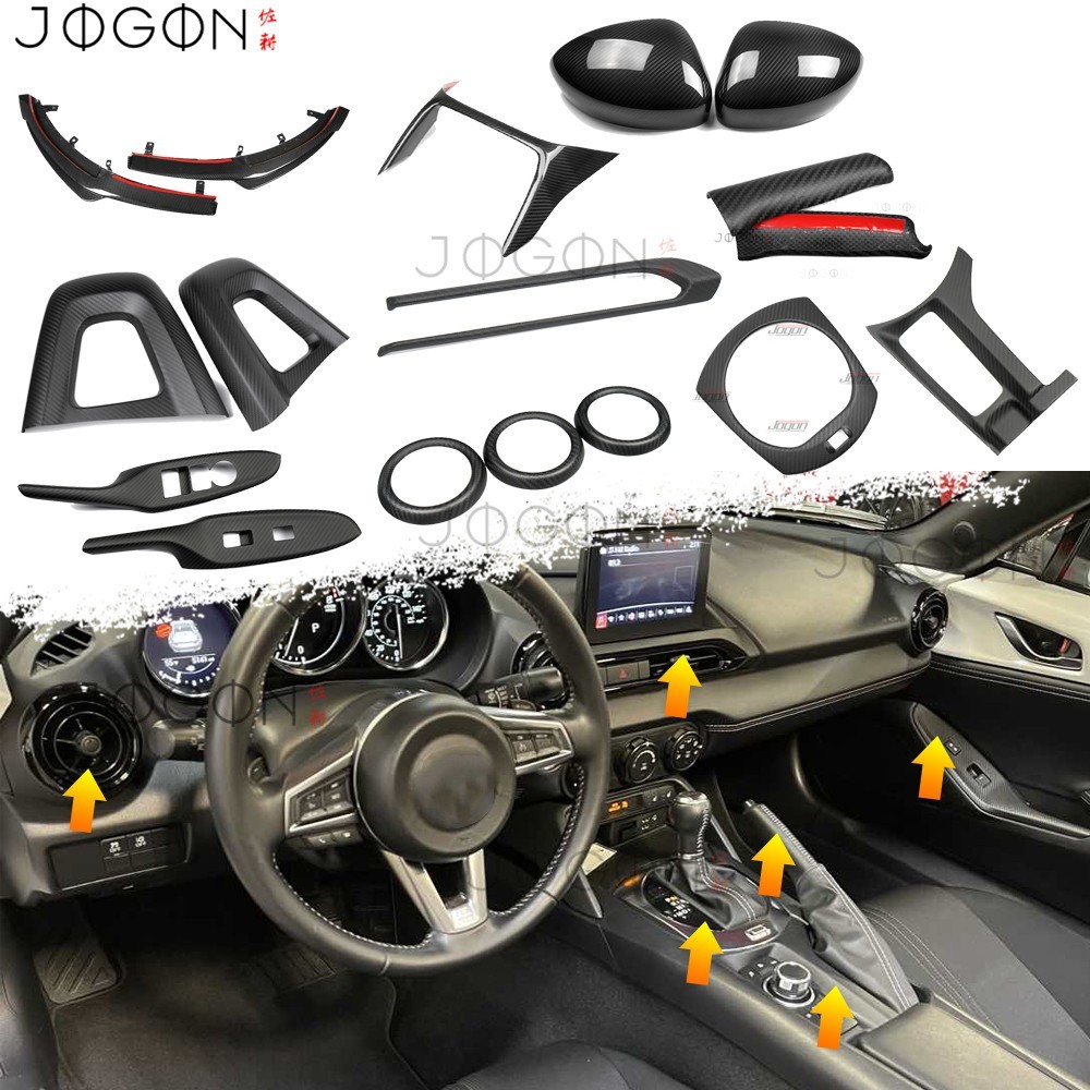 Dry Carbon Fiber Trim Level Cover Interior & Exterior For Mazda MX-5 Miata 2016+
