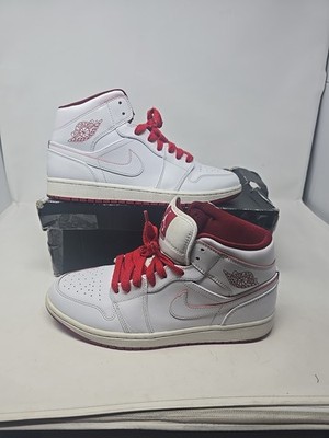Nike Air Jordan 1 Mid Retro White Gym Red Men\'s Shoes 554724-103 - Size 13 Nike Air Jordan 1 Mid Retro White Red 554724-103 Men main image 2