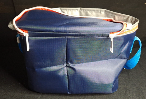 NEW Lowe's Insulated Lunch Bag Blue Logo Zipper Adjustable Strap - Picture 5 of 6