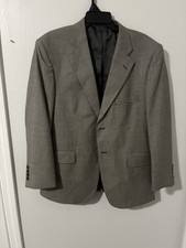 Stafford Gray Wool Check Single-Breasted Men's Blazer Two-Button Inner Pockets