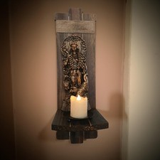 Sale 03 Wandkerzenhalter, Wand-Miniregal, Wikinger Deko, Odin, Thor, Freya, Loki