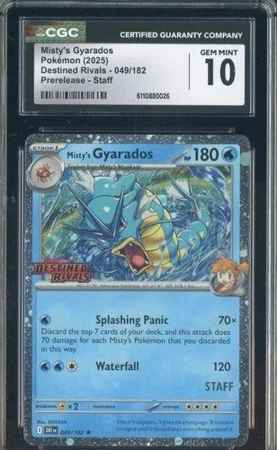 Staff Prerelease Destined Rivals 49 Misty's Gyarados Stamped CGC 10 Pokemon TCG