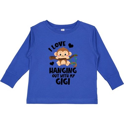 Inktastic Monkey I Love Hanging Out With My Gigi Toddler Long Sleeve T-Shirt
