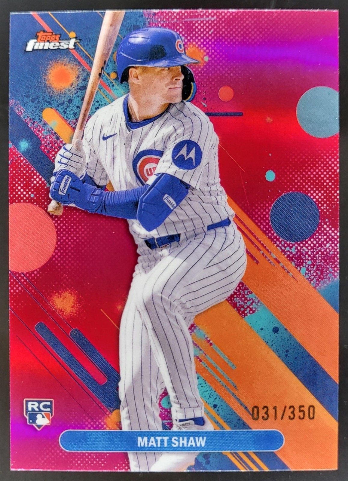 2025 Topps Finest Matt Shaw Common Magenta Refractor /350 #85 RC Chicago Cubs PL