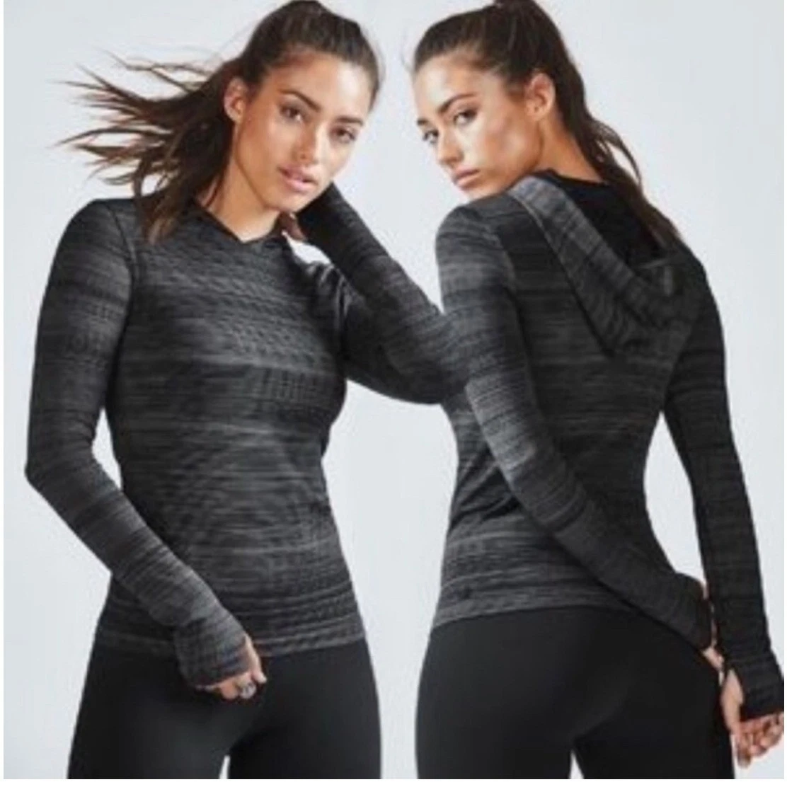 Fabletics NWT Megan Pullover Women's Large Gray Lurex Hoodie Athleisure