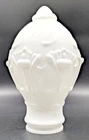 NOS! 9.5” Tall White Cased Milk Glass Pendant Shade, Satin Finish, 2-3/4” Fitter