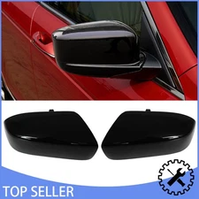 For 2003 2004 2005-2007 Honda Accord Door Side Mirror Cover Cap Gloss Black Pair
