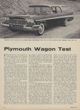 1957 Plymouth Suburban Sport Station Wagon Vintage Magazine Road Test Article Ad