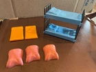Vintage playmobil bunk beds and blankets