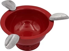Stinky Cigar Ashtray 5"inch Round Mini Herf 3 Stirrup, Red