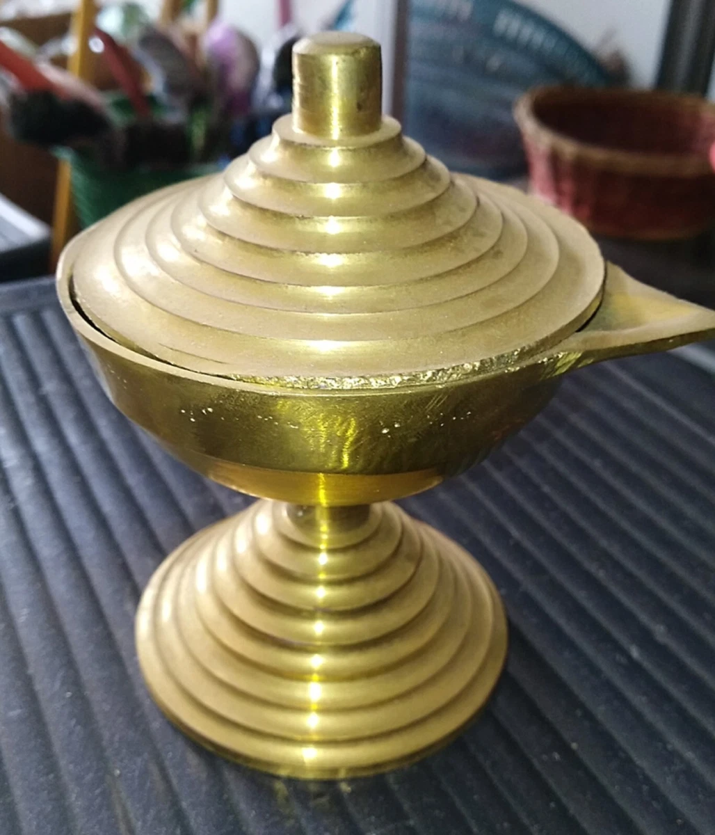 Brass Oil Lamp Decorative Brass Oil Lamp Handmade Oil Lamp Puja