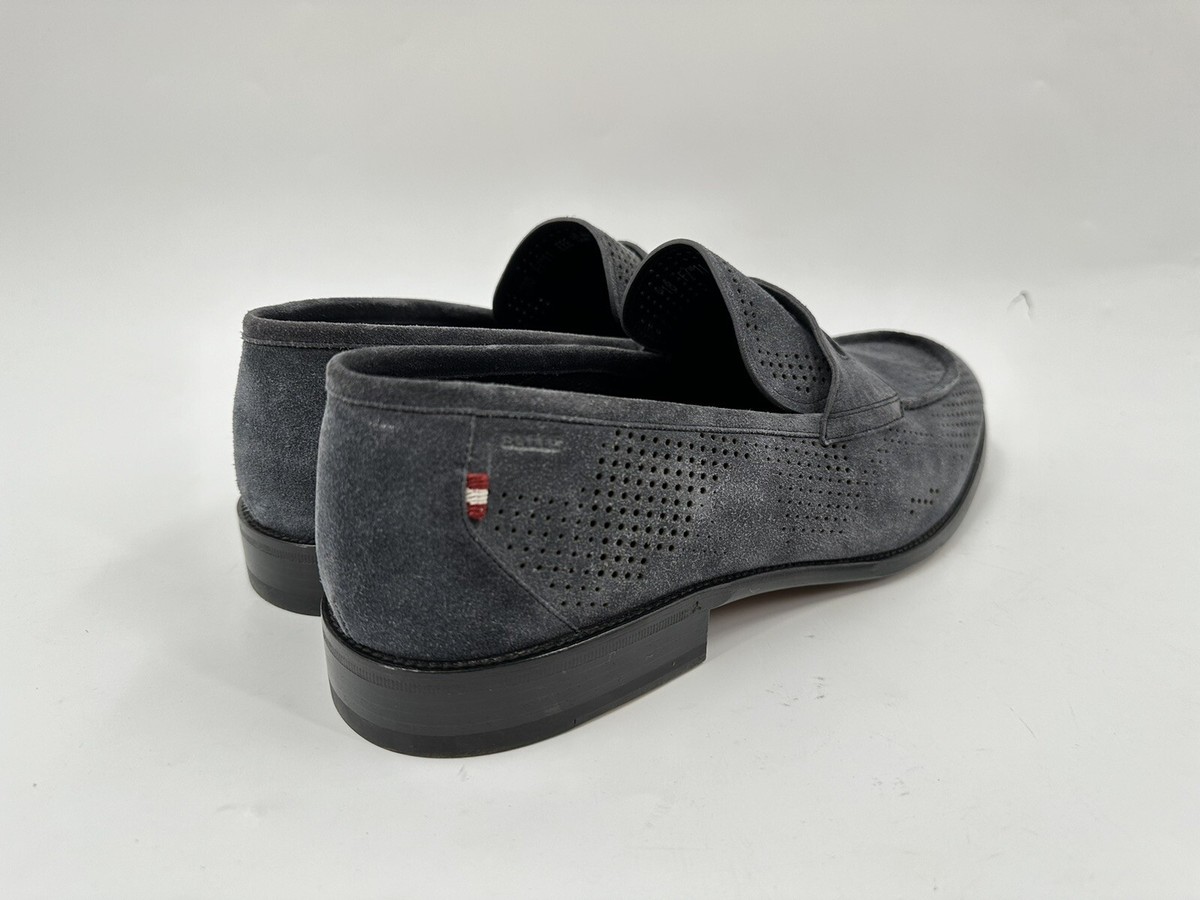 Bally Smoke Gray Blake Flex Perforated Suede Loafers Size 11 Berwick Blake Bit Loafer - Grey Suede – Marketplace by The  main image 4