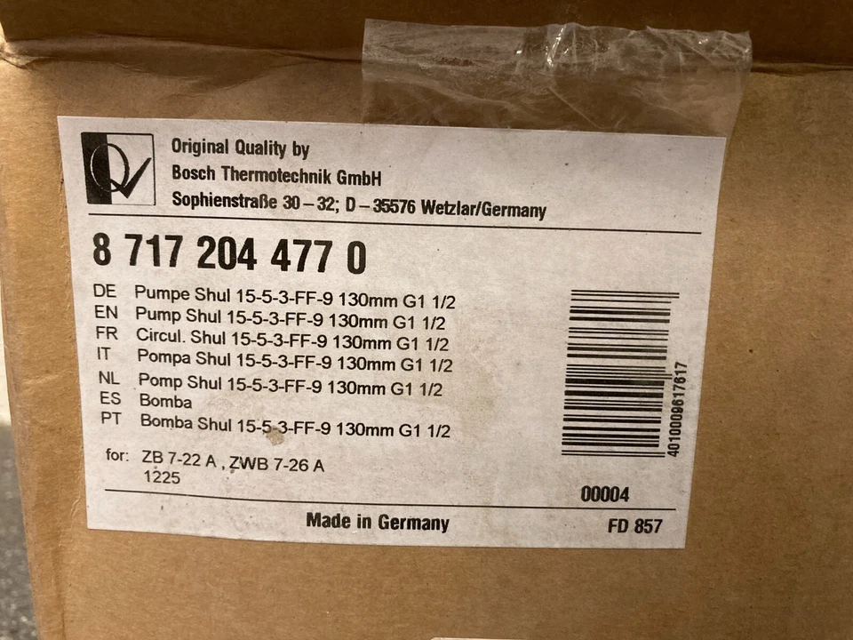 Bomba Bosch Wilo PN:87172042640 0.27 - 0.18 A G1 230v 50hz IP44 TF95 Foto 4 de 4