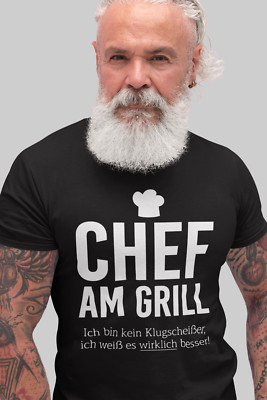 Herren T-Shirt Chef am Grill. Ich bin kein Klugscheißer, ich weiß es wirklich