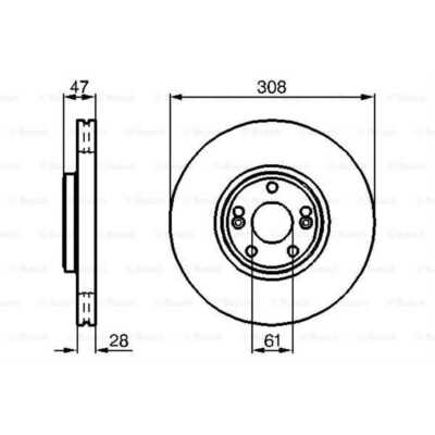 BOSCH 2x Bremsscheibe vorne Ø308mm belüftet für Renault Laguna II Grandtour